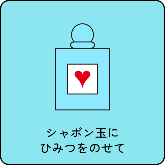 シャボン玉にひみつをのせて