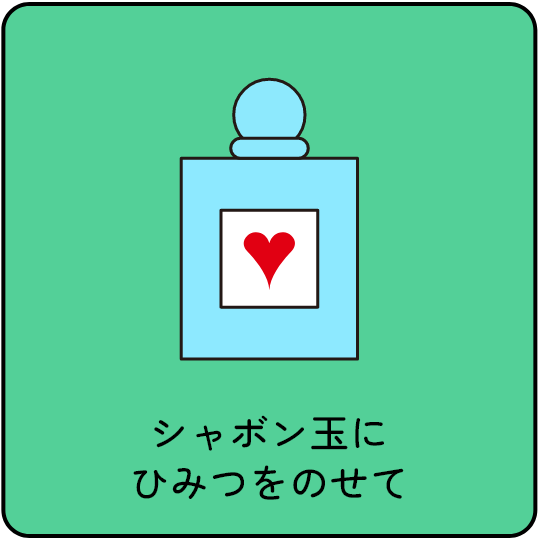 シャボン玉にひみつをのせて